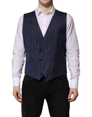 Chaleco formal para hombre de lana con rayas azules