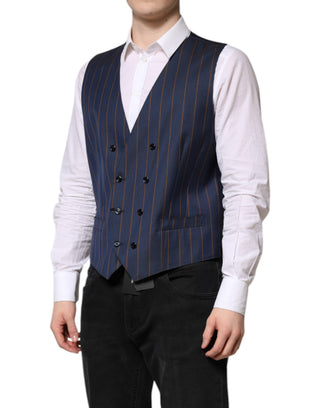 Chaleco formal para hombre de lana con rayas azules