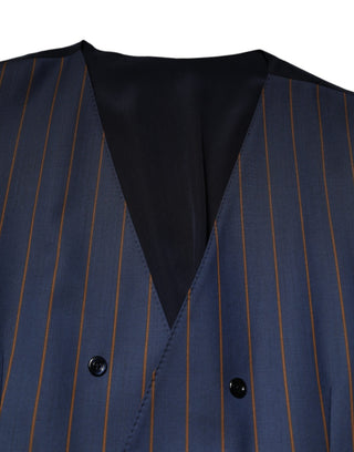 Chaleco formal para hombre de lana con rayas azules