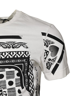 White Cotton Logo Bandana Print T-shirt