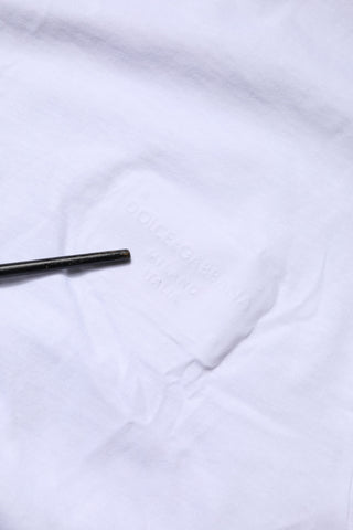 White Cotton Logo Patch Crew Neck T-shirt