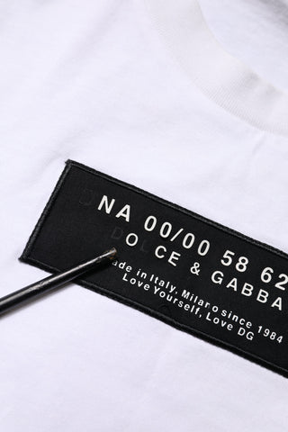 White Cotton Logo Patch Crew Neck T-shirt