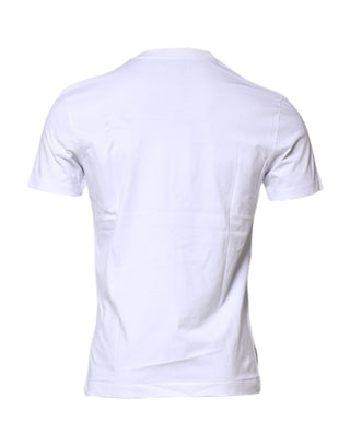 White Cotton Logo Patch Crew Neck T-shirt