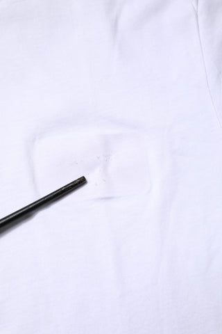 Weißes Baumwoll-T-Shirt mit Rundhalsausschnitt und kurzen Ärmeln