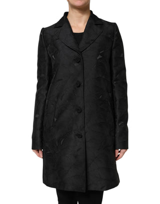 Schwarze einreihige Trenchcoat-Jacke