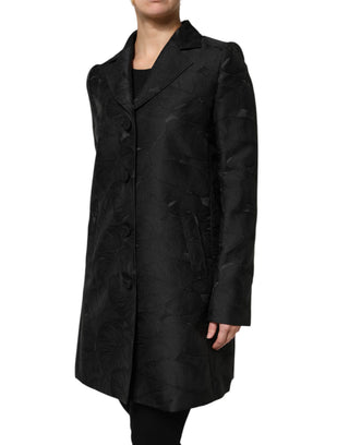 Schwarze einreihige Trenchcoat-Jacke