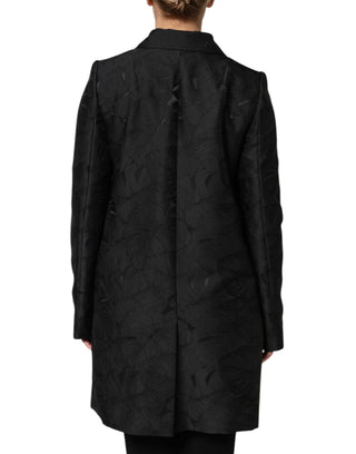 Schwarze einreihige Trenchcoat-Jacke