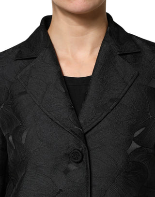 Schwarze einreihige Trenchcoat-Jacke
