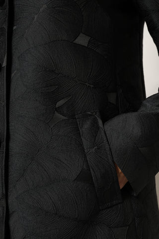 Schwarze einreihige Trenchcoat-Jacke
