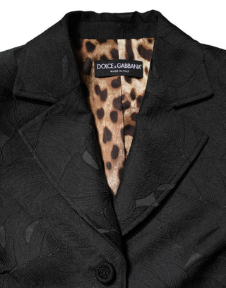 Schwarze einreihige Trenchcoat-Jacke