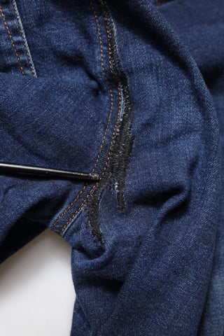 Jeans cortos de mezclilla azul de algodón de cintura alta  