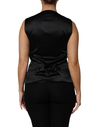 Top chaleco sin mangas de jacquard floral plateado