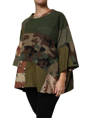 Camiseta oversize multicolor con estampado de camuflaje