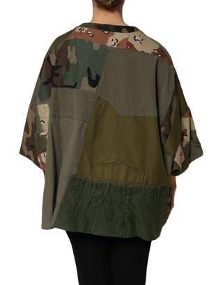 Camiseta oversize multicolor con estampado de camuflaje