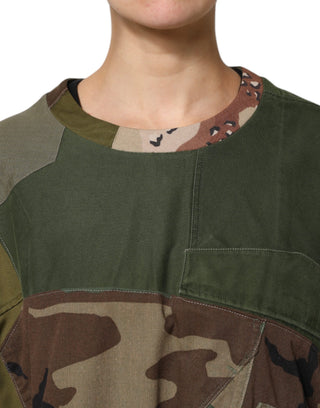 Camiseta oversize multicolor con estampado de camuflaje