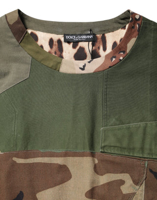 Camiseta oversize multicolor con estampado de camuflaje