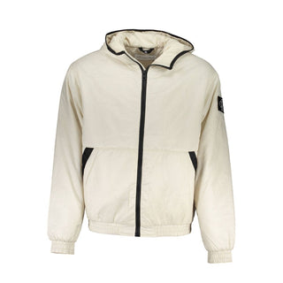 Beige Herrenjacke aus recyceltem Polyester