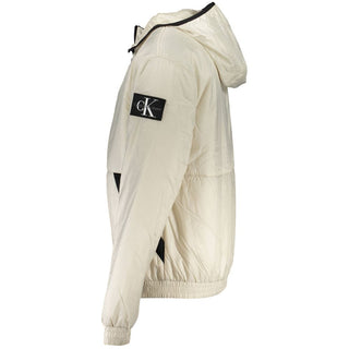 Beige Herrenjacke aus recyceltem Polyester
