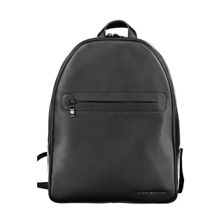 Mochila negra de poliuretano para hombre  