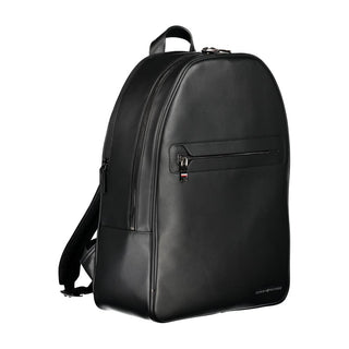 Mochila negra de poliuretano para hombre  