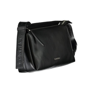 Bolso de hombro negro de poliéster para mujer