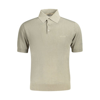 Camiseta polo de algodón verde para hombre