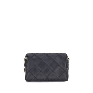 Bolso de hombro Bos Taurus de piel de becerro negra