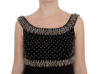 Vestido de gala de terciopelo marrón con cristal