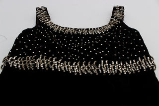Vestido de gala de terciopelo marrón con cristal