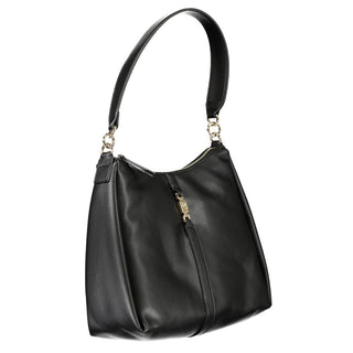 Bolso de hombro negro de poliéster para mujer