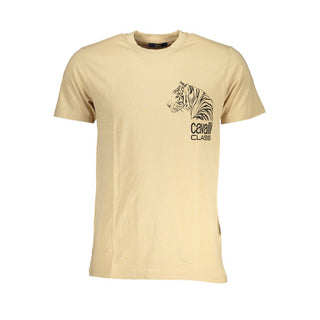 Camiseta beige de algodón para hombre