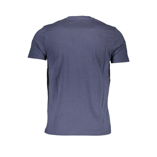 Blaues Baumwoll-Herren-T-Shirt