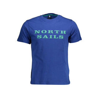 Blaues Baumwoll-Herren-T-Shirt