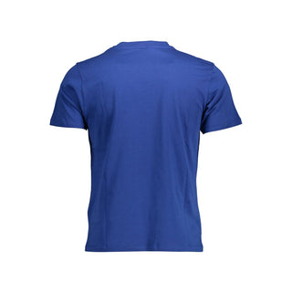 Blaues Baumwoll-Herren-T-Shirt