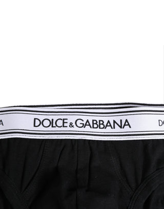 Ropa interior tipo slip regular de algodón elástico negro