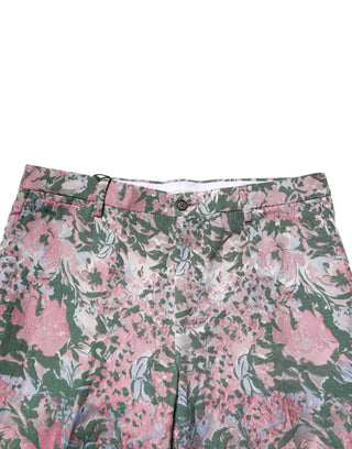 Mehrfarbige Jacquardhose mit Blumenmuster