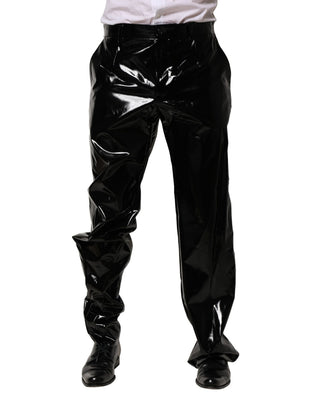 Schwarze Nylonhose für Herren, gerader Schnitt