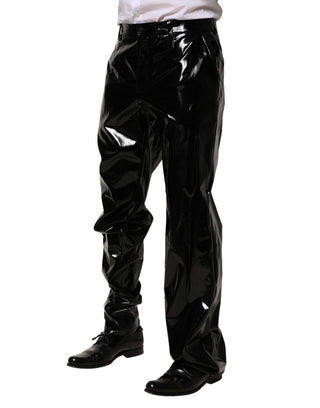 Schwarze Nylonhose für Herren, gerader Schnitt