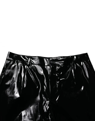Schwarze Nylonhose für Herren, gerader Schnitt