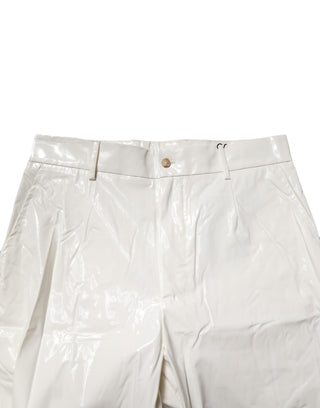 Pantalones de vestir entallados para hombre de nailon blanco