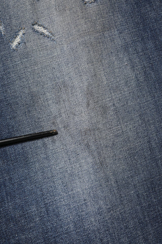 Jeans para hombre de algodón lavado azul con desgastes
