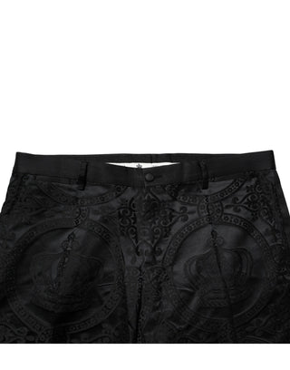 Black Cotton DG Crown Dress Pants