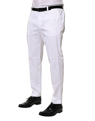 White Cotton Dress Slim Formal Pants
