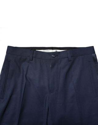 Pantalones formales de lana azul oscuro