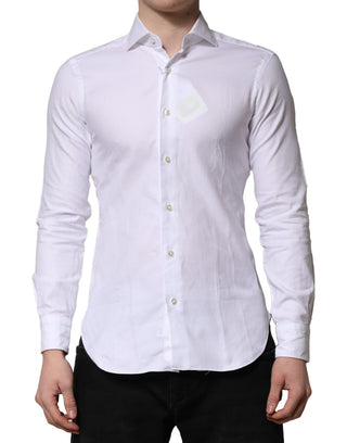 Camisa formal de vestir blanca de manga larga con cuello  