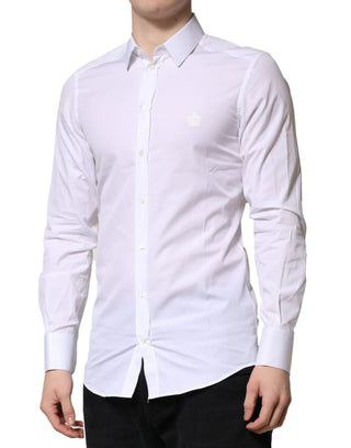 Weiß GOLD Langarm Herren Hemd Festlich