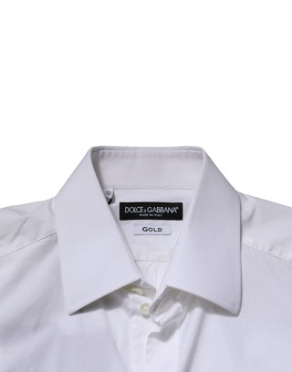 White GOLD Long Sleeves Men Dress Formal Shirt