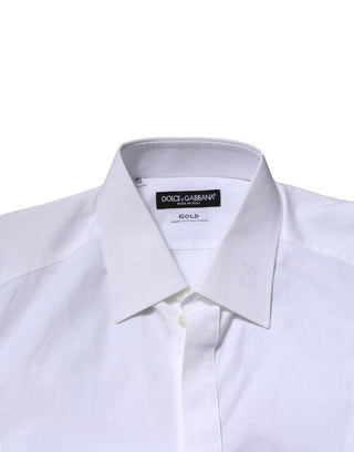 White GOLD Long Sleeves Dress Formal Shirt