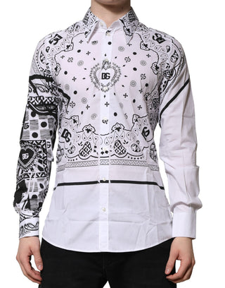 Camisa formal blanca MARTINI con estampado de bandana  