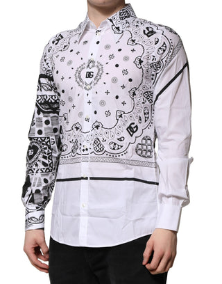 Camisa formal blanca MARTINI con estampado de bandana  